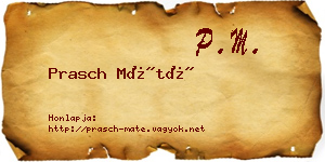 Prasch Máté névjegykártya
